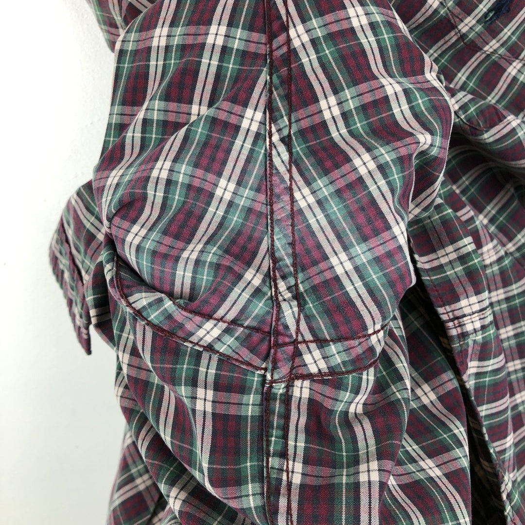 Ralph Lauren long sleeve button down check shirt, men's XL size cotton burgundy type Vintage Second Hand