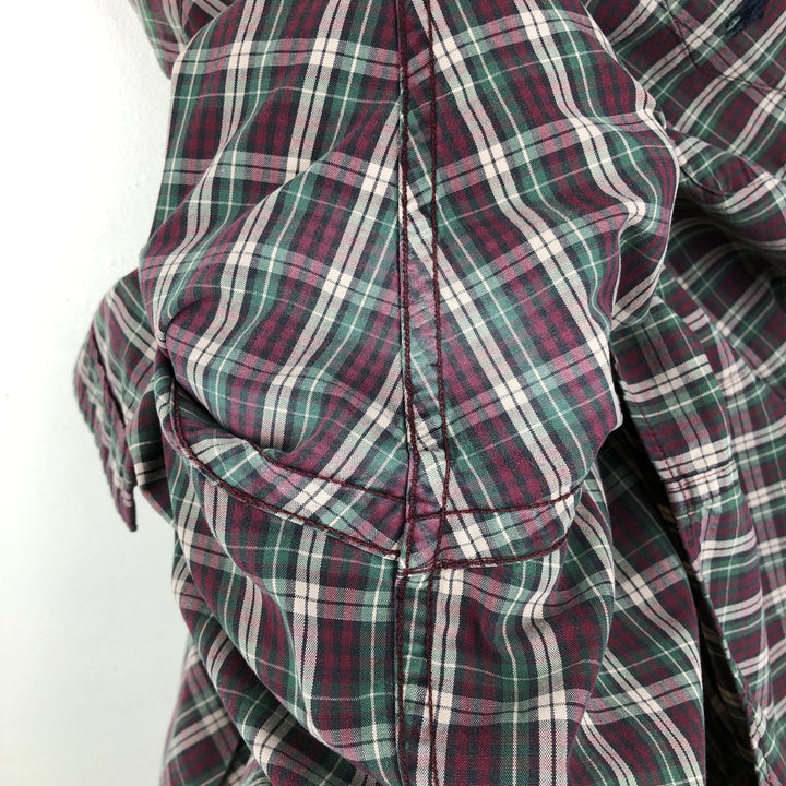 Ralph Lauren long sleeve button down check shirt, men's XL size cotton burgundy type Vintage Second Hand