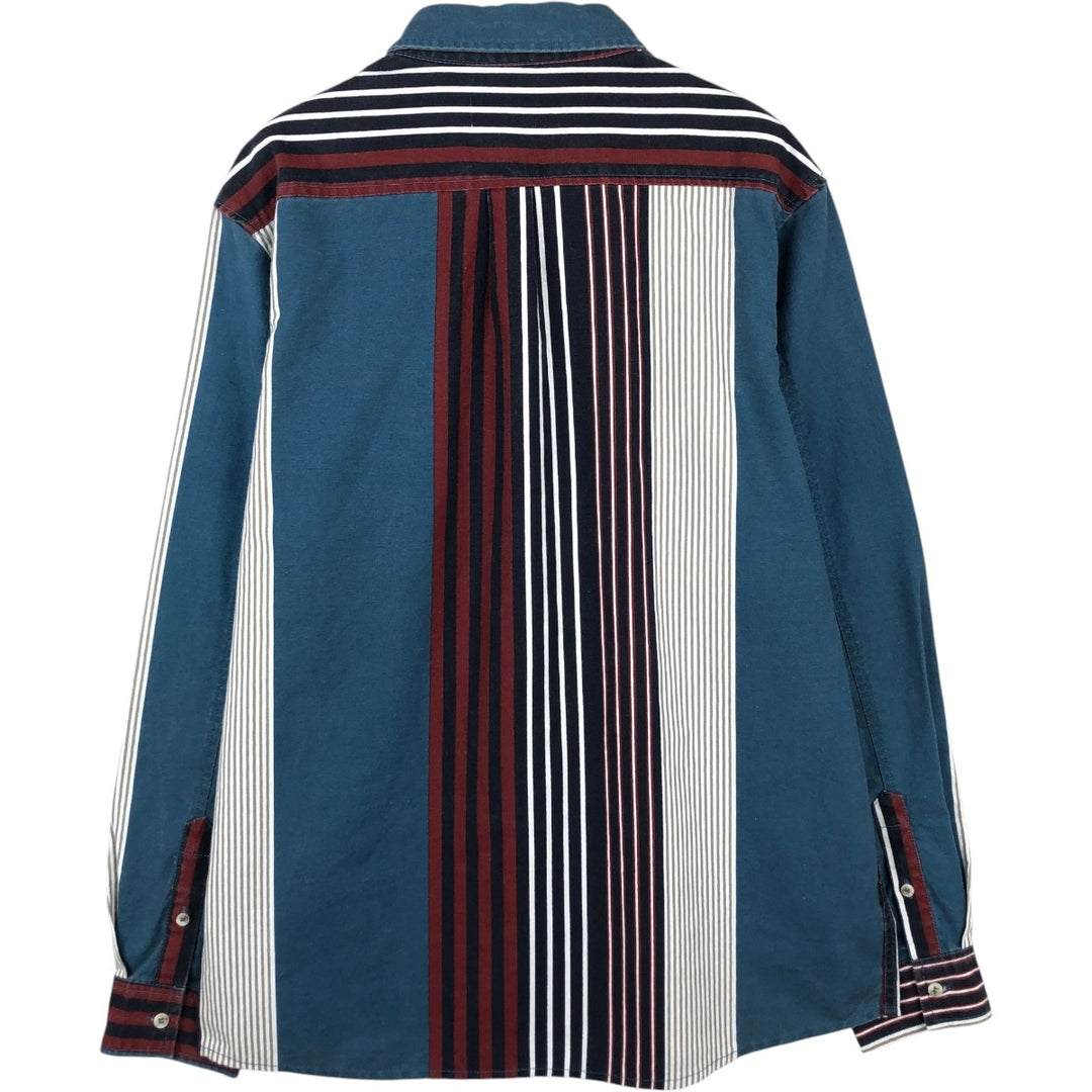 ~2000'S Stussy Stripe Pattern Long-Sleeve Cotton Stripe Shirt, Men's Size XL (approx.) cotton multicolor Vintage Second Hand