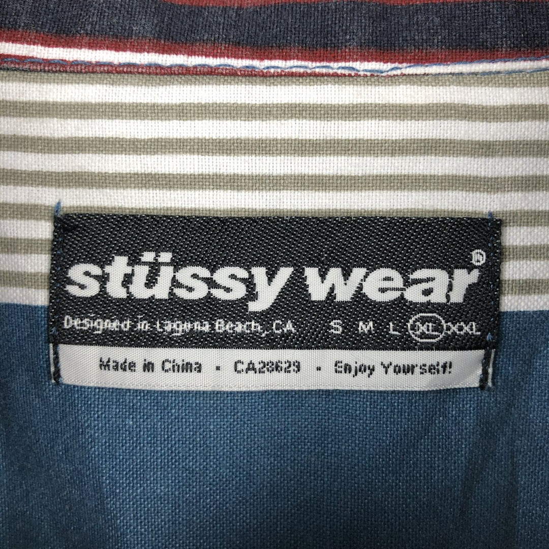 ~2000'S Stussy Stripe Pattern Long-Sleeve Cotton Stripe Shirt, Men's Size XL (approx.) cotton multicolor Vintage Second Hand