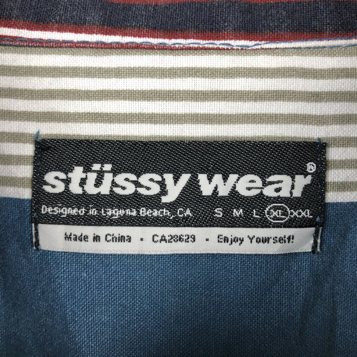 ~2000'S Stussy Stripe Pattern Long-Sleeve Cotton Stripe Shirt, Men's Size XL (approx.) cotton multicolor Vintage Second Hand