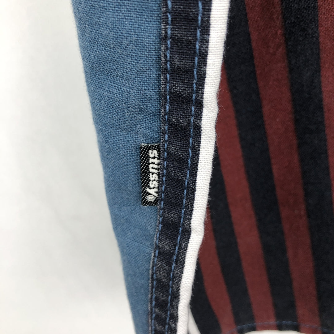 ~2000'S Stussy Stripe Pattern Long-Sleeve Cotton Stripe Shirt, Men's Size XL (approx.) cotton multicolor Vintage Second Hand
