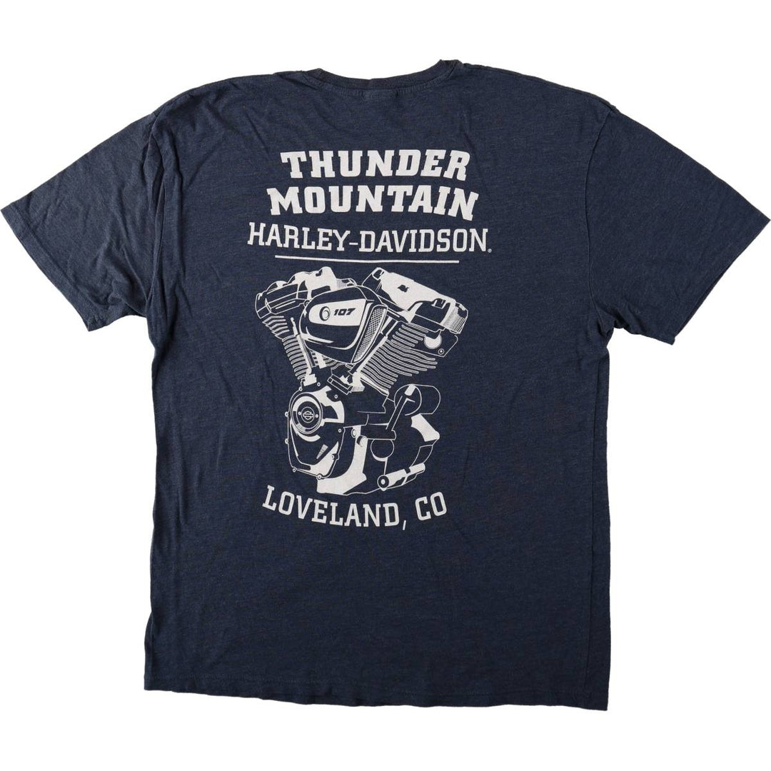 Harley-Davidson Motorcycle Bike T-shirt, Men's Size L unclear navy blue type Vintage Second Hand