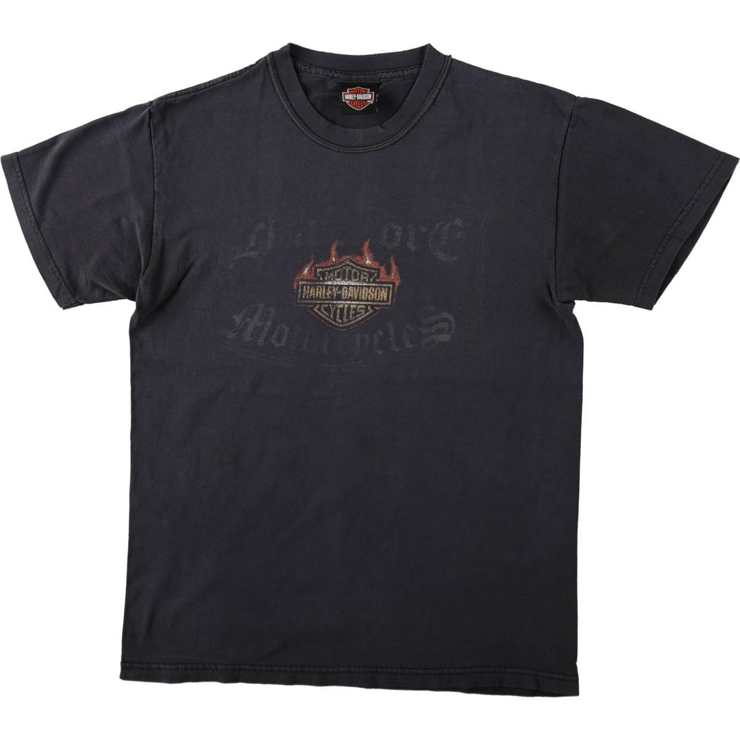 00'S Harley-Davidson Motorcycle Bike T-shirt Men's XL size unclear Charcoal Vintage Second Hand