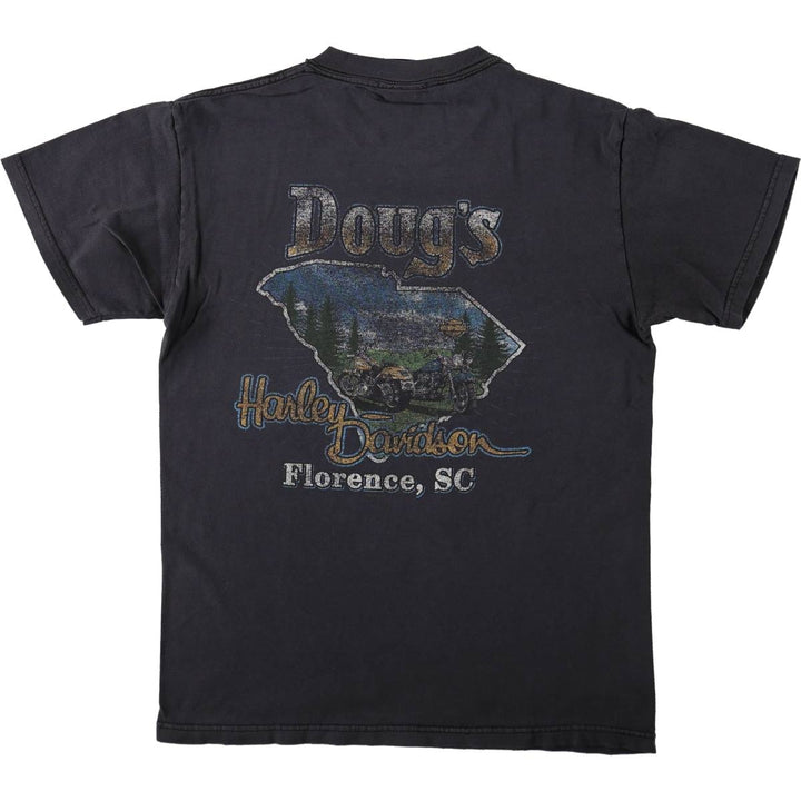 00'S Harley-Davidson Motorcycle Bike T-shirt Men's XL size unclear Charcoal Vintage Second Hand