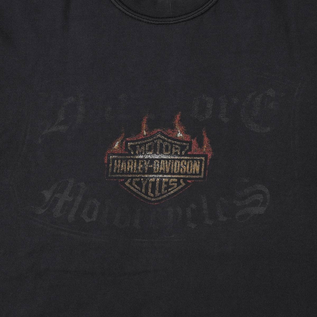 00'S Harley-Davidson Motorcycle Bike T-shirt Men's XL size unclear Charcoal Vintage Second Hand
