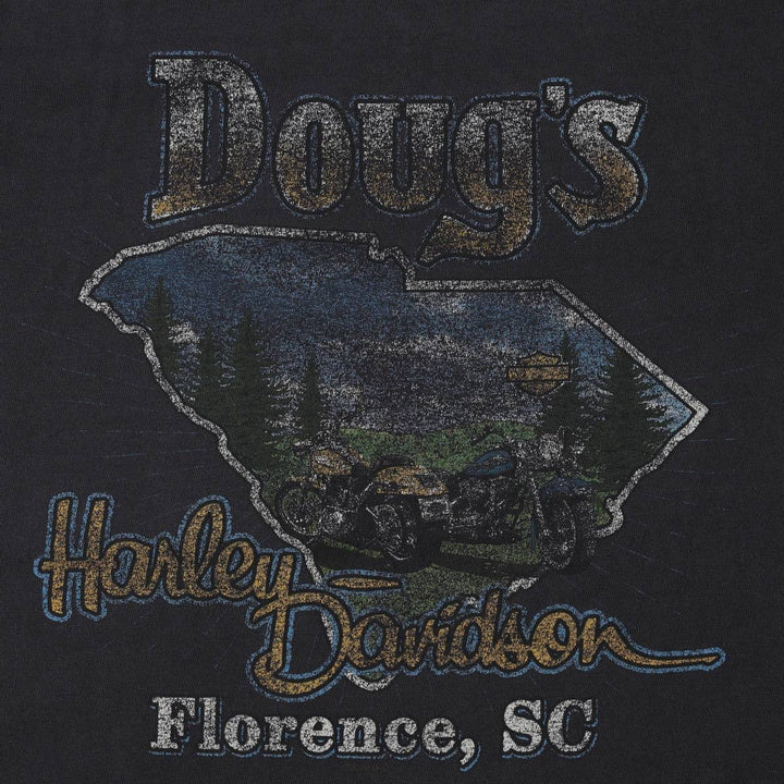 00'S Harley-Davidson Motorcycle Bike T-shirt Men's XL size unclear Charcoal Vintage Second Hand
