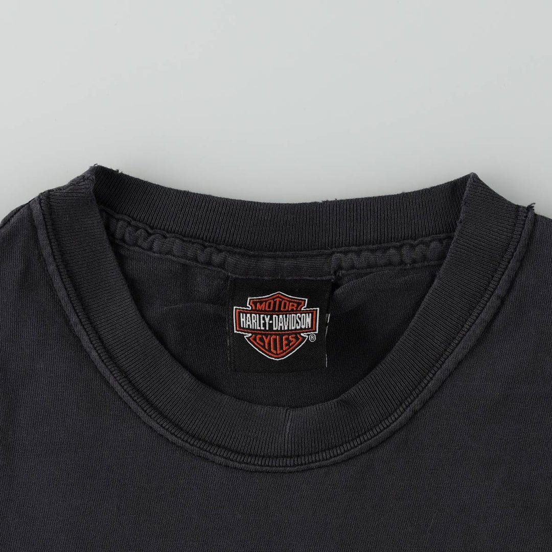 00'S Harley-Davidson Motorcycle Bike T-shirt Men's XL size unclear Charcoal Vintage Second Hand