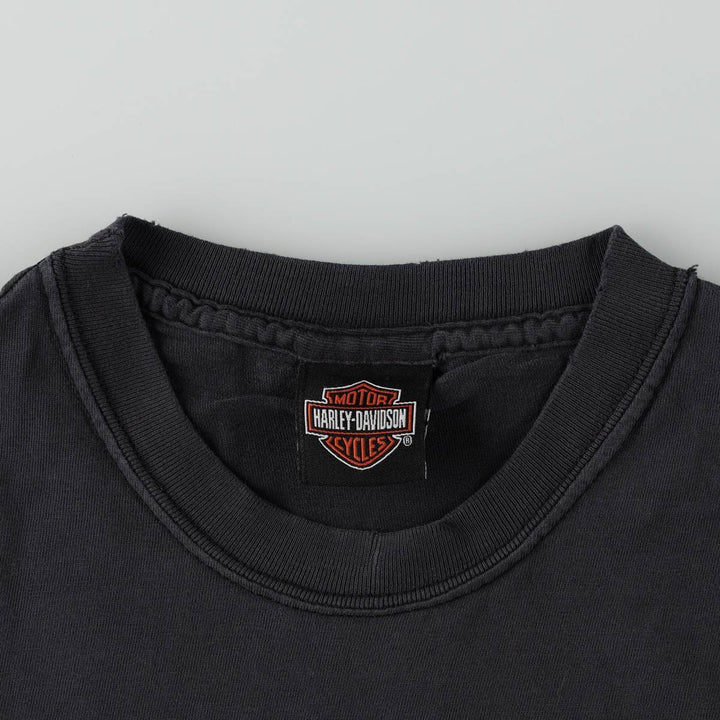 00'S Harley-Davidson Motorcycle Bike T-shirt Men's XL size unclear Charcoal Vintage Second Hand
