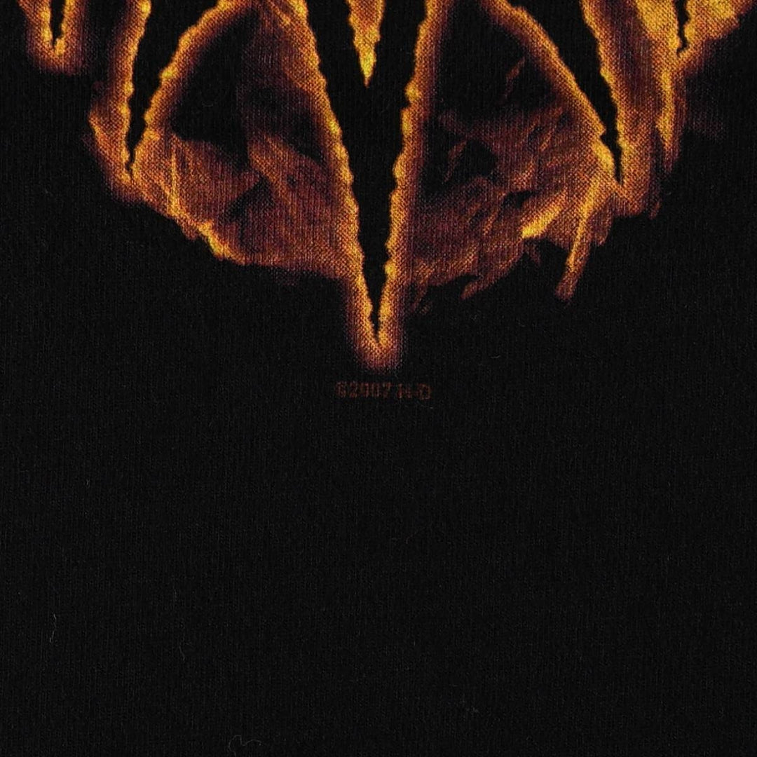 00'S Harley-Davidson Fire Pattern Motorcycle Bike T-Shirt Made in USA Men's L size cotton black type Vintage Second Hand