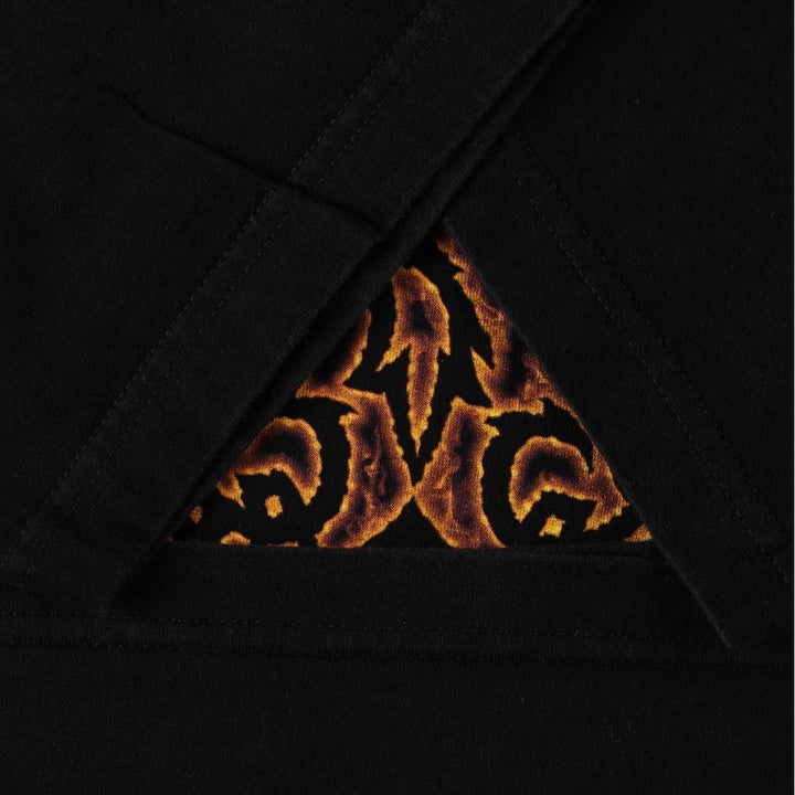 00'S Harley-Davidson Fire Pattern Motorcycle Bike T-Shirt Made in USA Men's L size cotton black type Vintage Second Hand