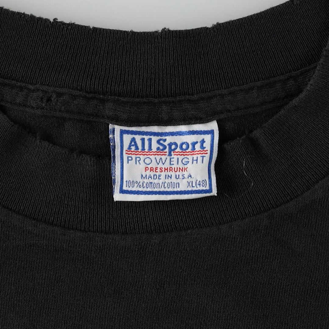 ALL SPORT DISCO INFERNO Band T-Shirt, Made in USA, Men's XL equivalent. cotton black type Vintage Second Hand