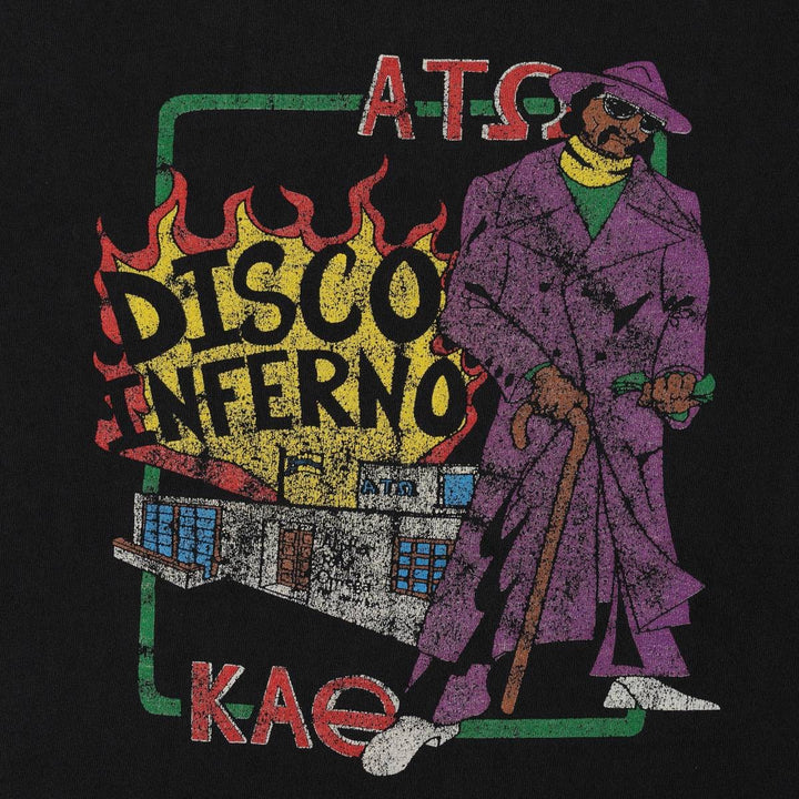 ALL SPORT DISCO INFERNO Band T-Shirt, Made in USA, Men's XL equivalent. cotton black type Vintage Second Hand