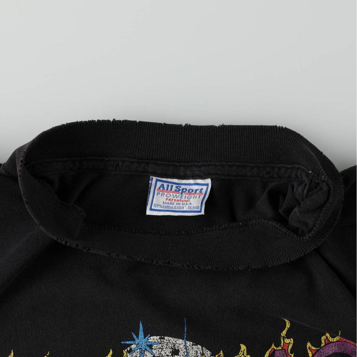 ALL SPORT DISCO INFERNO Band T-Shirt, Made in USA, Men's XL equivalent. cotton black type Vintage Second Hand