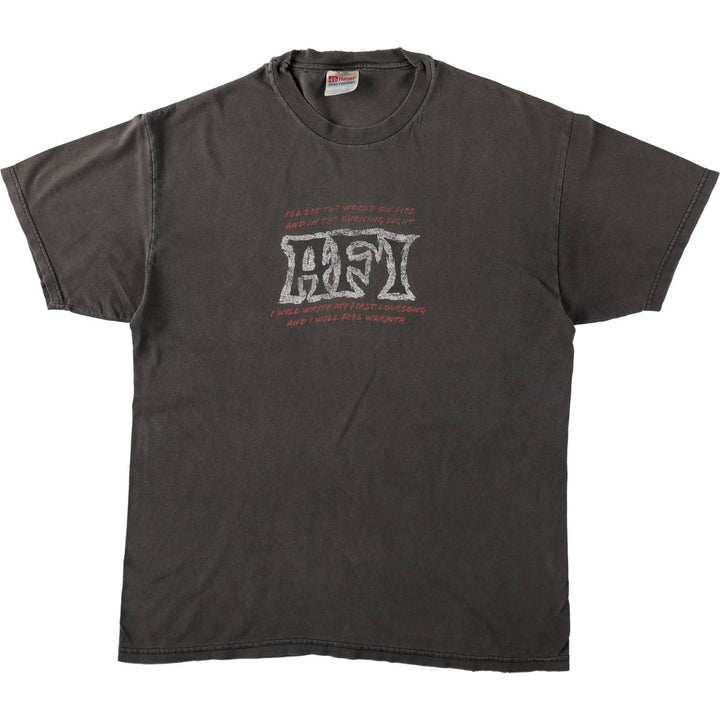 Hanes HEAVYWEIGHT AFI Band T-shirt (Men's size L) cotton Charcoal Vintage Second Hand