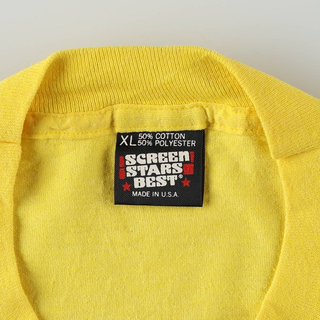 Screen Stars BEST Bon Jovi Band T-Shirt, Made in USA, Men's XL equivalent. cotton yellow type Vintage Second Hand