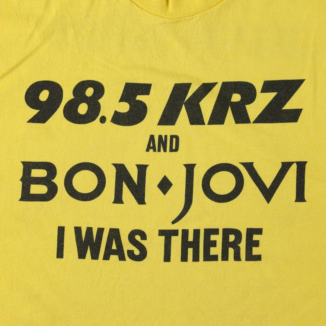 Screen Stars BEST Bon Jovi Band T-Shirt, Made in USA, Men's XL equivalent. cotton yellow type Vintage Second Hand
