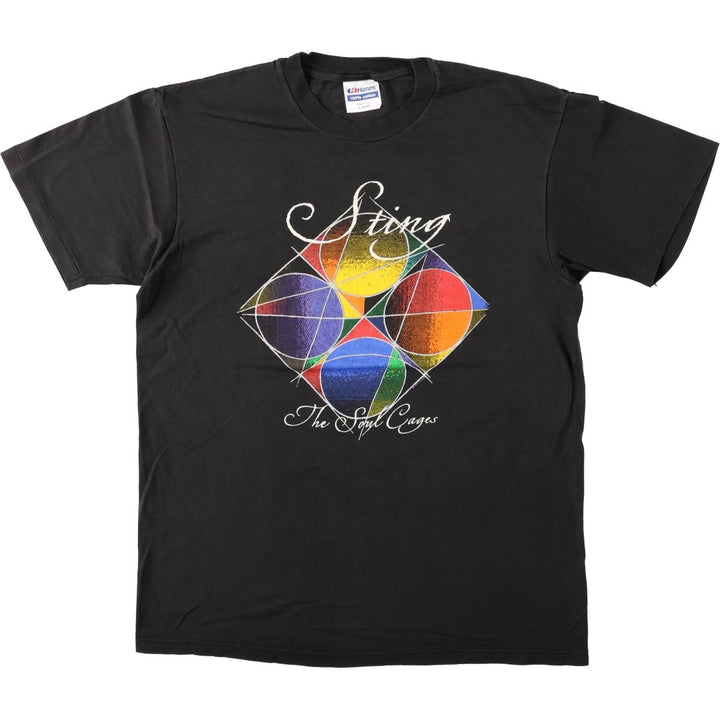 90'S Hanes Sting Band T-Shirt, Made in USA, Men's Size L (approx.), Vintage cotton black type Vintage Second Hand