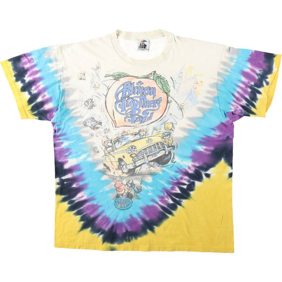 2000'S TyeDyeFactory.com Allman Brothers Band Tie-Dye Pattern Band T-Shirt, Made in USA, Men's XL equivalent. cotton white type Vintage Second Hand