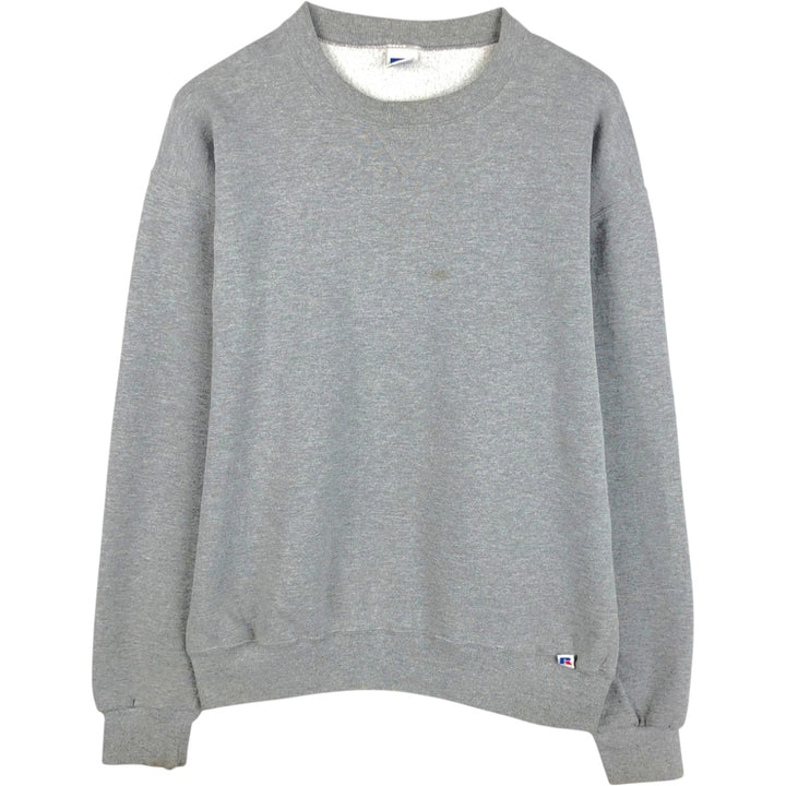 90'S Russell plain blank sweatshirt, sweatshirt, men's size L, vintage polyester gray type Vintage Second Hand