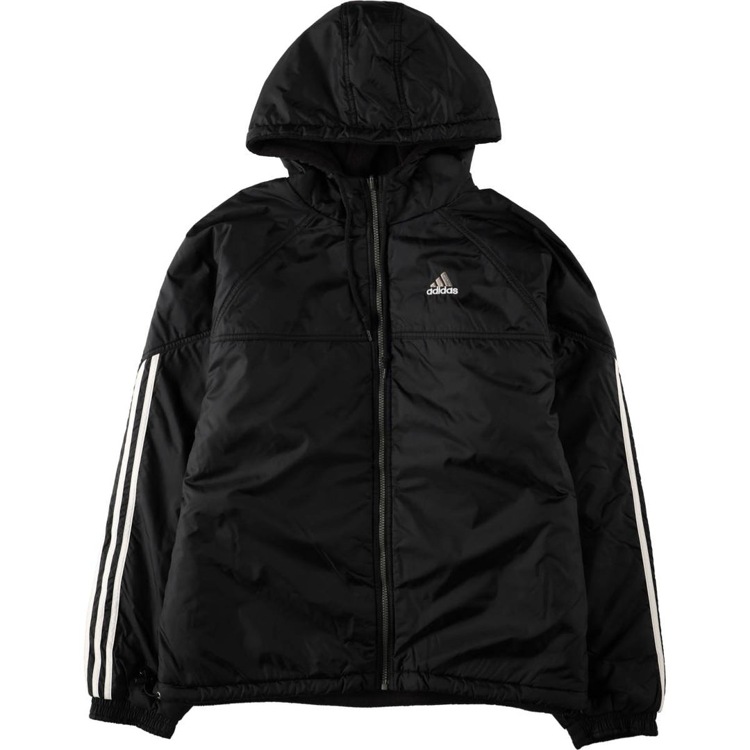 Adidas reversible padded nylon parka, men's size L (approx.) Nylon black type Vintage Second Hand