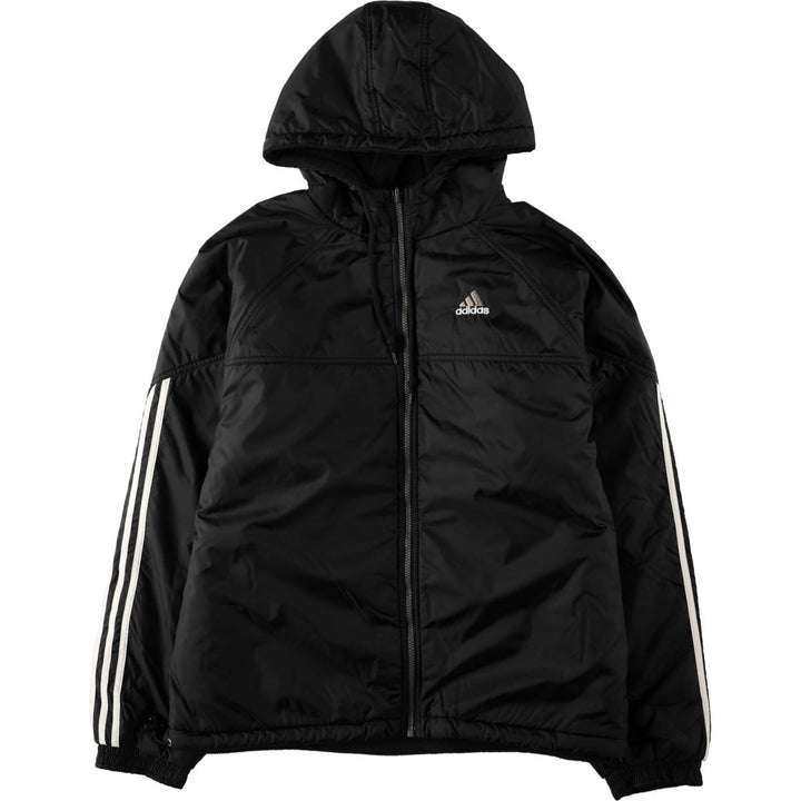 Adidas reversible padded nylon parka, men's size L (approx.) Nylon black type Vintage Second Hand