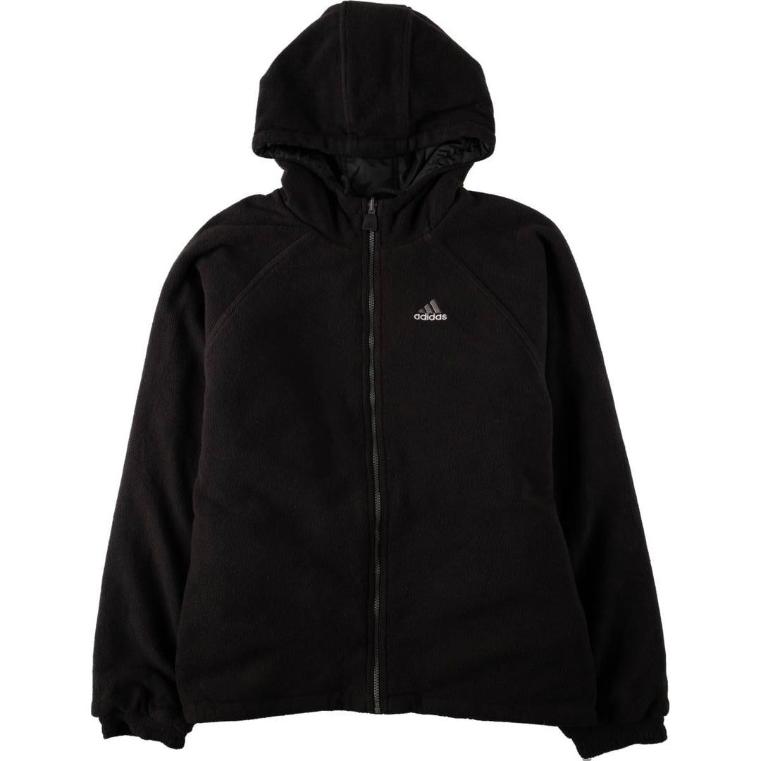 Adidas reversible padded nylon parka, men's size L (approx.) Nylon black type Vintage Second Hand