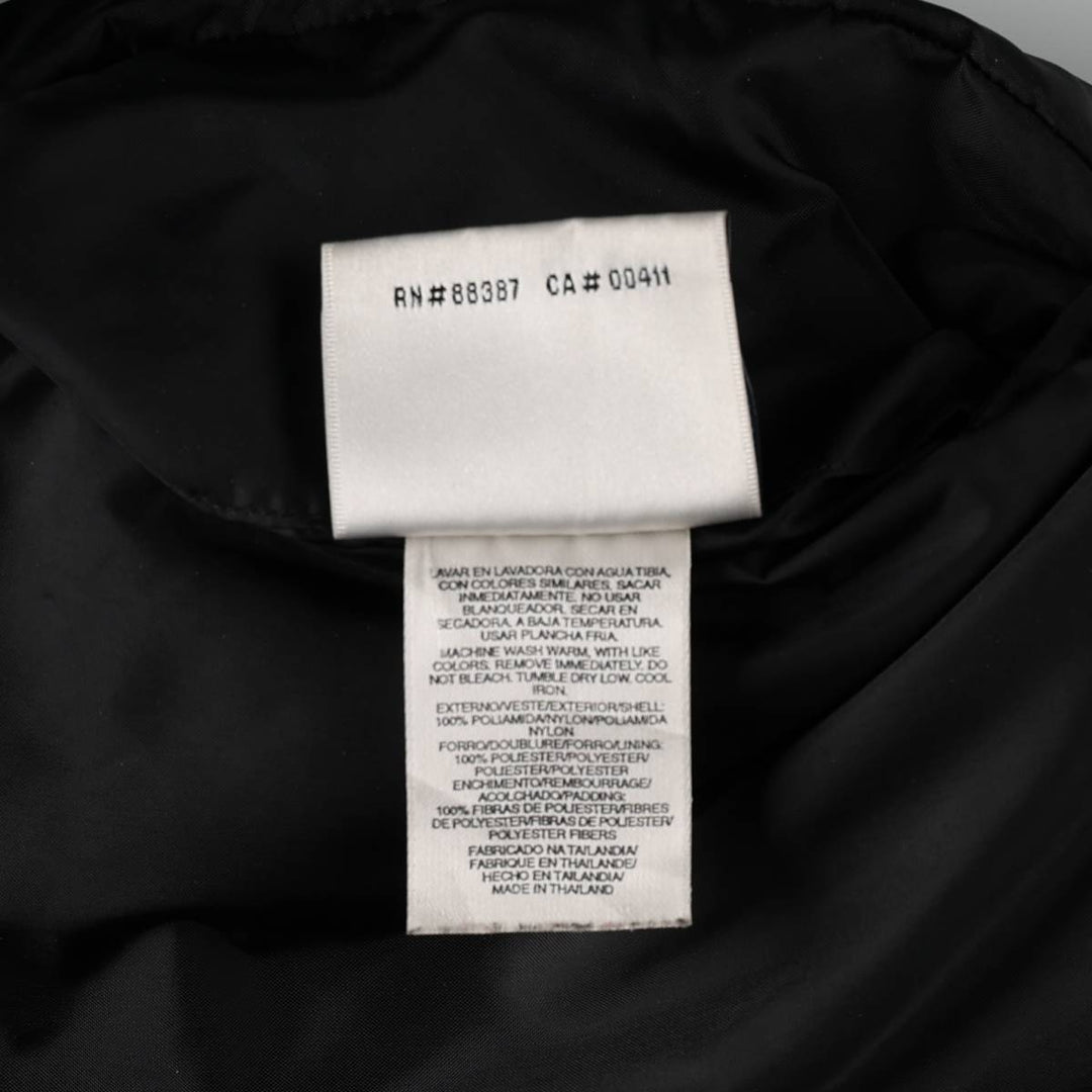 Adidas reversible padded nylon parka, men's size L (approx.) Nylon black type Vintage Second Hand