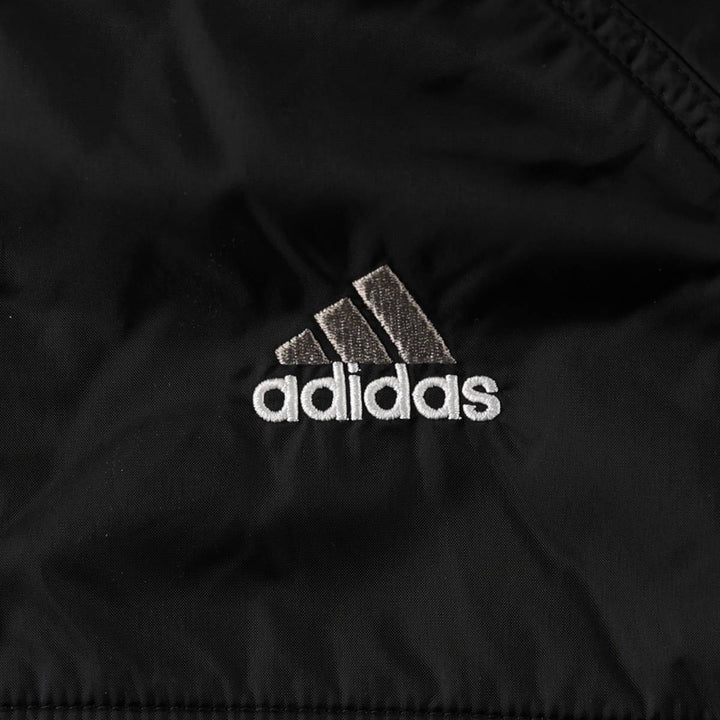 Adidas reversible padded nylon parka, men's size L (approx.) Nylon black type Vintage Second Hand