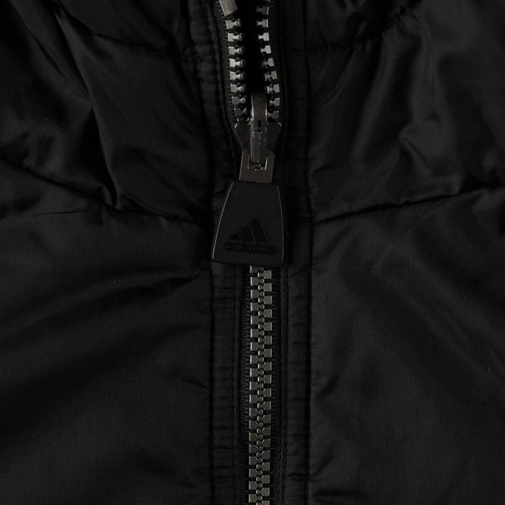 Adidas reversible padded nylon parka, men's size L (approx.) Nylon black type Vintage Second Hand