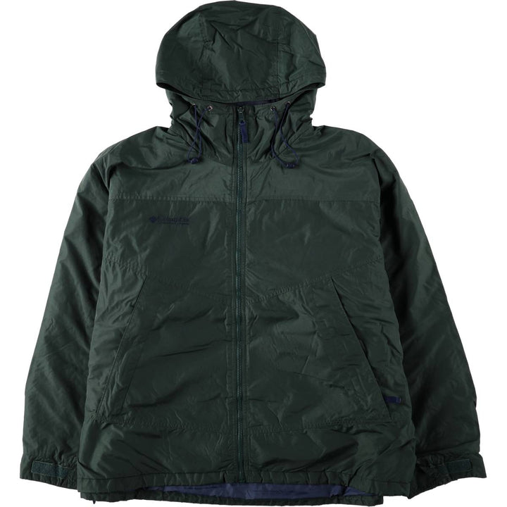 Columbia padded hoodie/puffer jacket, men's size XXL (approx.) unclear Green type dark green Vintage Second Hand