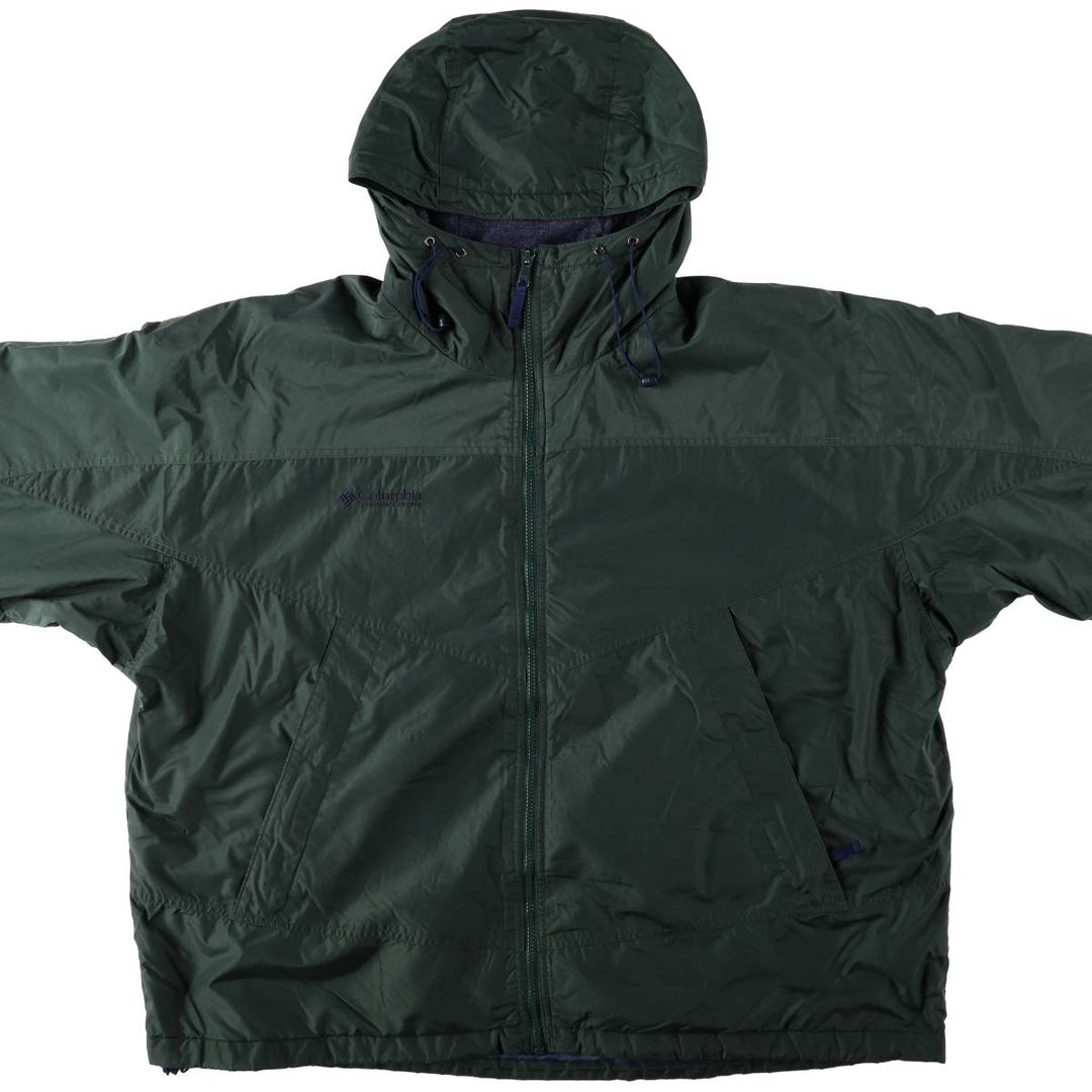 Columbia padded hoodie/puffer jacket, men's size XXL (approx.) unclear Green type dark green Vintage Second Hand