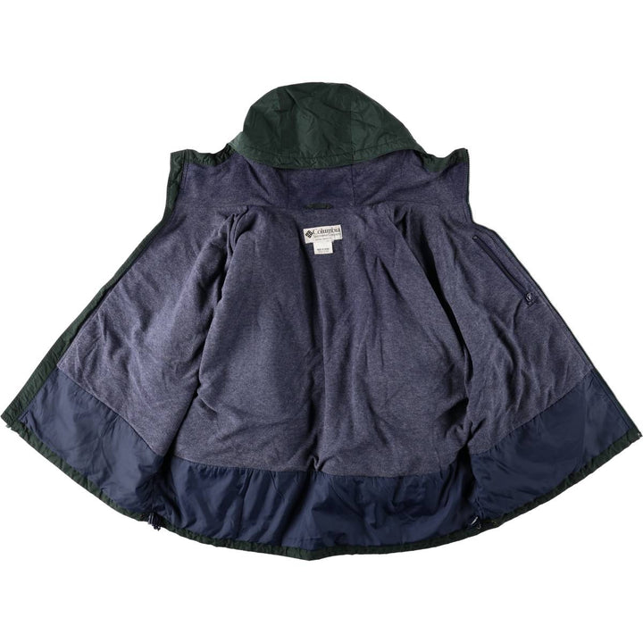 Columbia padded hoodie/puffer jacket, men's size XXL (approx.) unclear Green type dark green Vintage Second Hand