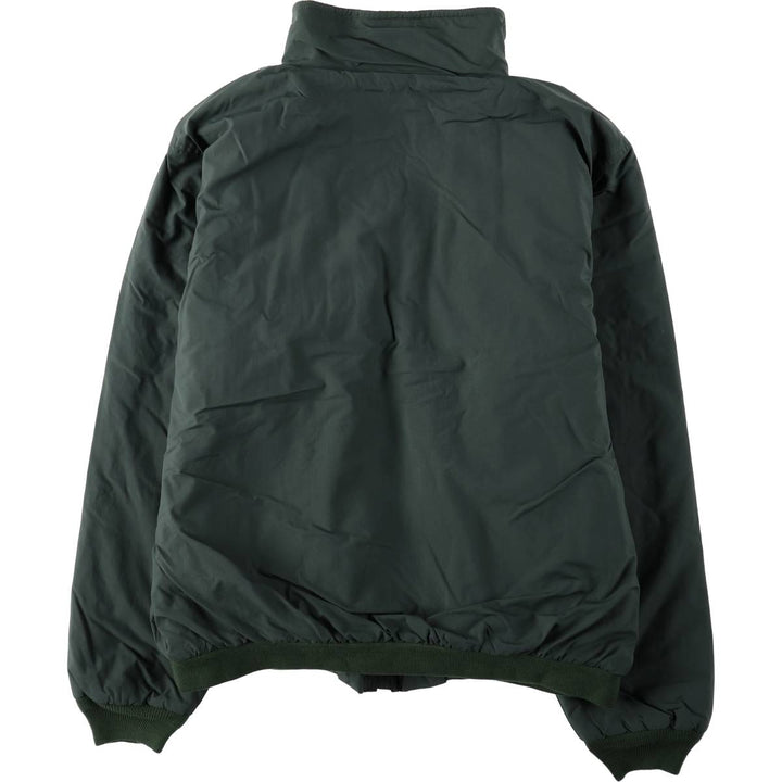 90s-00'S LLBean padded puffer jacket, men's size L Nylon Green type dark green Vintage Second Hand