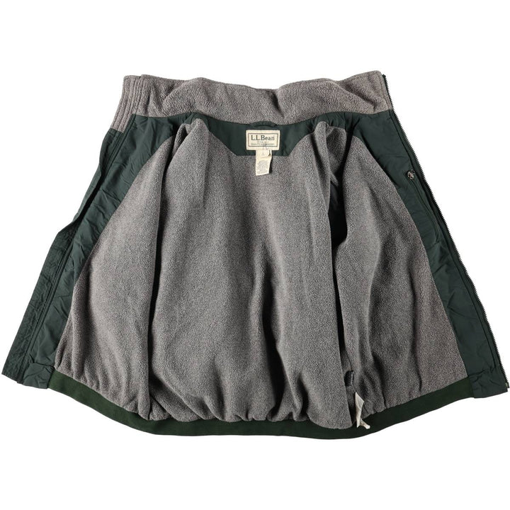 90s-00'S LLBean padded puffer jacket, men's size L Nylon Green type dark green Vintage Second Hand