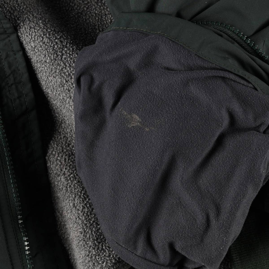 90s-00'S LLBean padded puffer jacket, men's size L Nylon Green type dark green Vintage Second Hand
