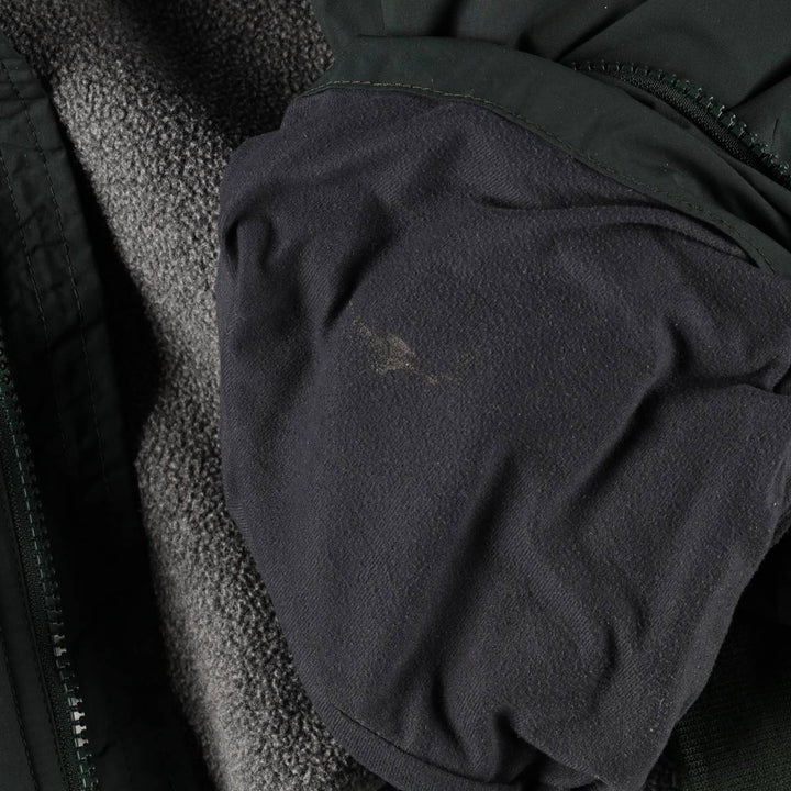 90s-00'S LLBean padded puffer jacket, men's size L Nylon Green type dark green Vintage Second Hand