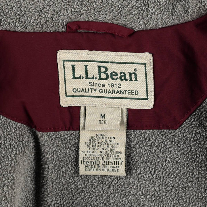 90s-00'S LLBean padded puffer jacket, men's size M Nylon Red type red-purple Vintage Second Hand
