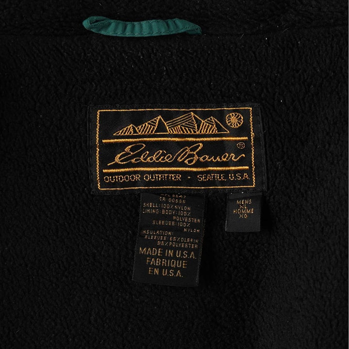 80s-90'S Eddie Bauer Black Tag Windfoil Padded Mountain Jacket Shell Jacket Puffer Jacket Made in USA Nylon green type Vintage Second Hand