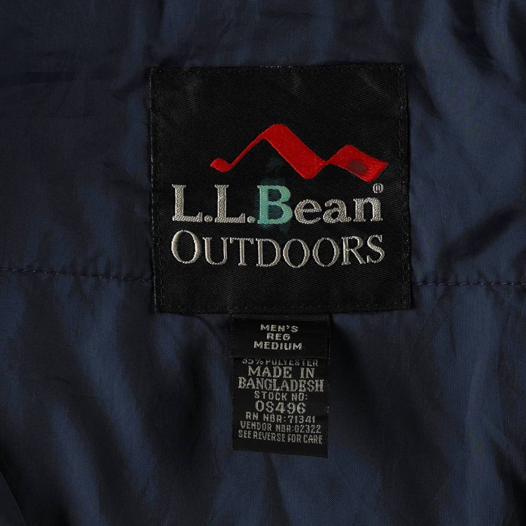 LLBean OUTDOORS Padded Anorak Parka Puffer Jacket, Made in Bangladesh, Men's Size M (approx.) Nylon navy blue type Vintage Second Hand