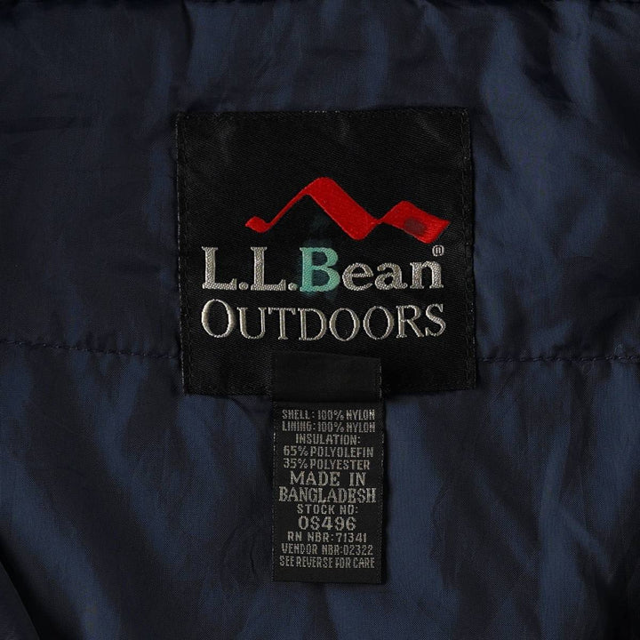 LLBean OUTDOORS Padded Anorak Parka Puffer Jacket, Made in Bangladesh, Men's Size M (approx.) Nylon navy blue type Vintage Second Hand