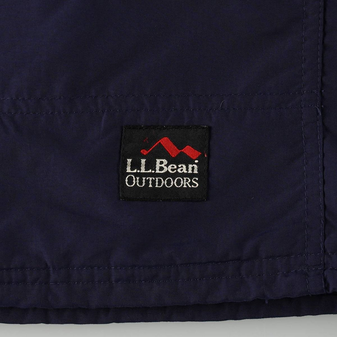LLBean OUTDOORS Padded Anorak Parka Puffer Jacket, Made in Bangladesh, Men's Size M (approx.) Nylon navy blue type Vintage Second Hand