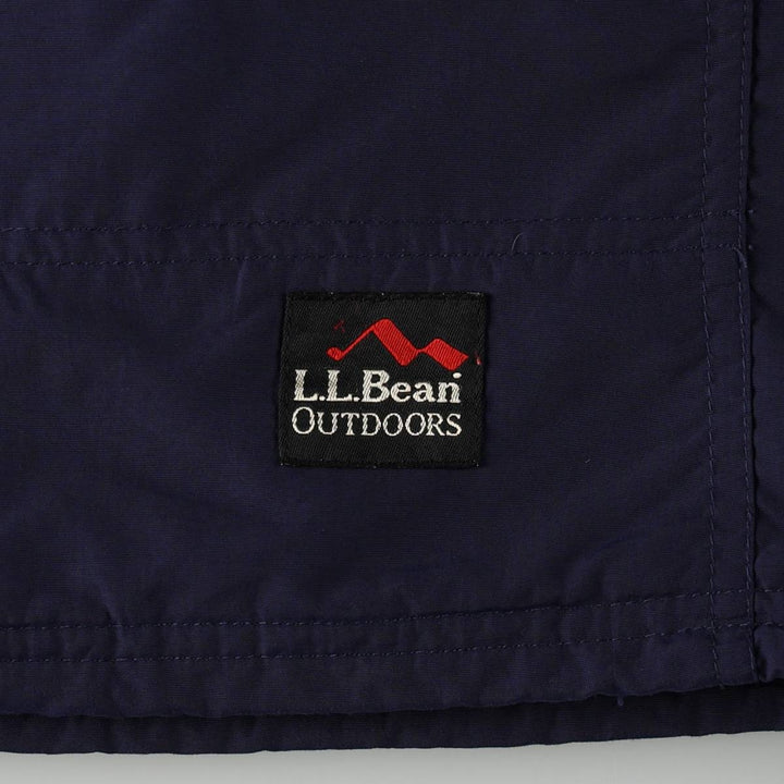 LLBean OUTDOORS Padded Anorak Parka Puffer Jacket, Made in Bangladesh, Men's Size M (approx.) Nylon navy blue type Vintage Second Hand