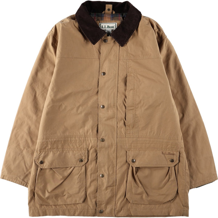 90s-00'S LLBean Mountain Jacket, Shell Jacket, Men's Size L, Vintage cotton beige type brown Vintage Second Hand