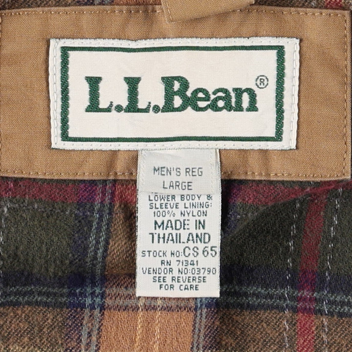 90s-00'S LLBean Mountain Jacket, Shell Jacket, Men's Size L, Vintage cotton beige type brown Vintage Second Hand