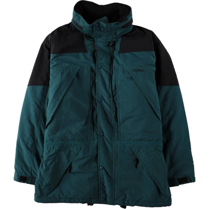 90s-00'S LL Bean Padded Mountain Jacket, Shell Jacket, Puffer Jacket, Men's Size L, Vintage Nylon green type Vintage Second Hand