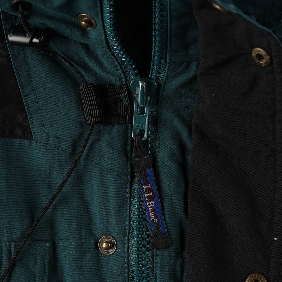 90s-00'S LL Bean Padded Mountain Jacket, Shell Jacket, Puffer Jacket, Men's Size L, Vintage Nylon green type Vintage Second Hand