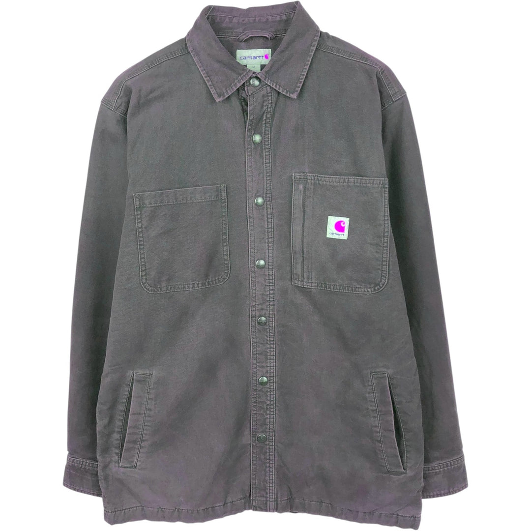 Carhartt Long Sleeve Duck Work Shirt, Men's Size Medium cotton brown type Vintage Second Hand