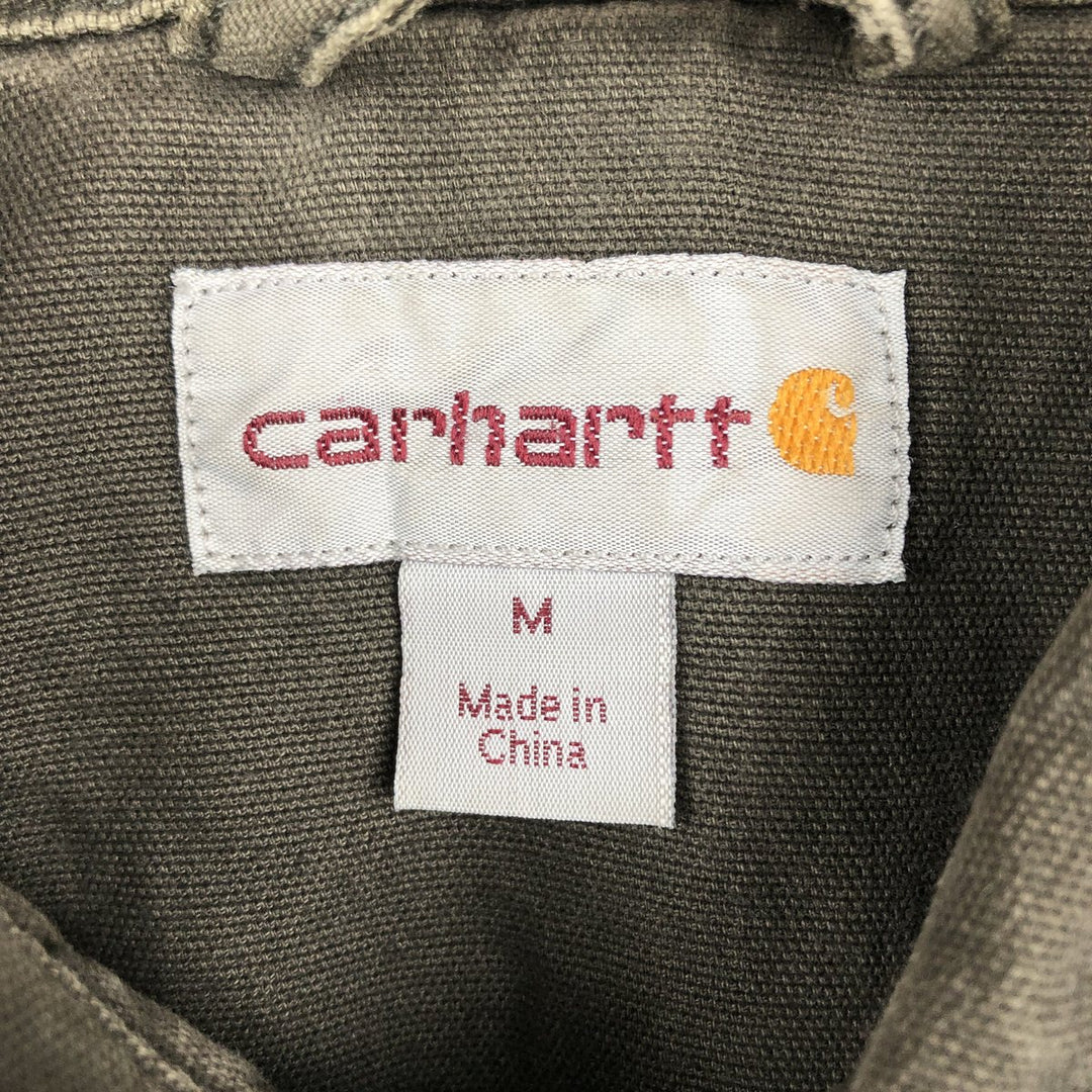 Carhartt Long Sleeve Duck Work Shirt, Men's Size Medium cotton brown type Vintage Second Hand