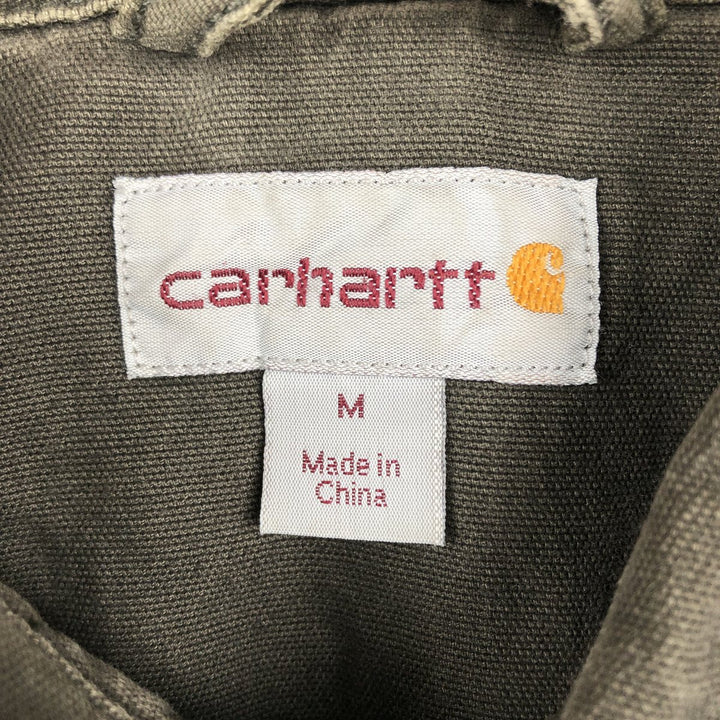 Carhartt Long Sleeve Duck Work Shirt, Men's Size Medium cotton brown type Vintage Second Hand